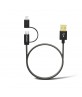 Odoyo PS228BK 2 in 1 Lightning / Micro USB Charging cable 